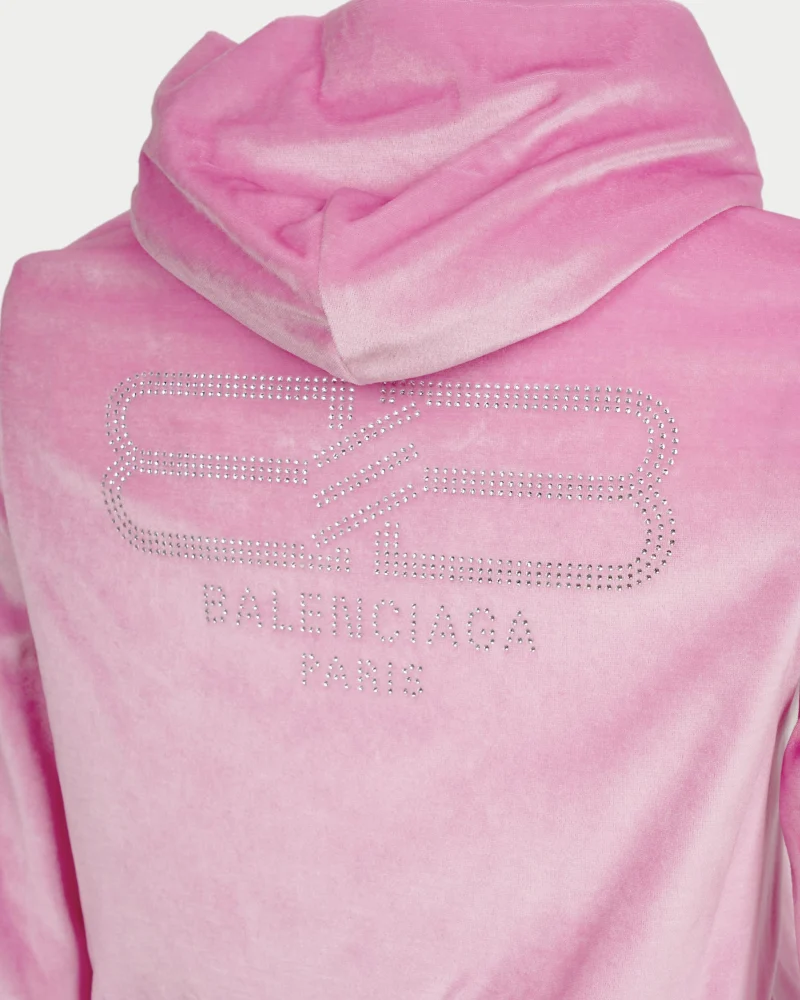 BB Paris Strass Zip-Up Hoodie Fitted in Pink — снимка 2