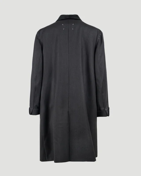 Work-in-Progress Wool Coat in Black — снимка 2