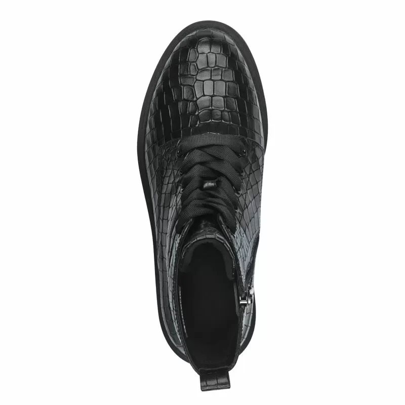 Дамски Кубинки TAMARIS – 1-25208-43-028 BLACK CROCO — снимка 5