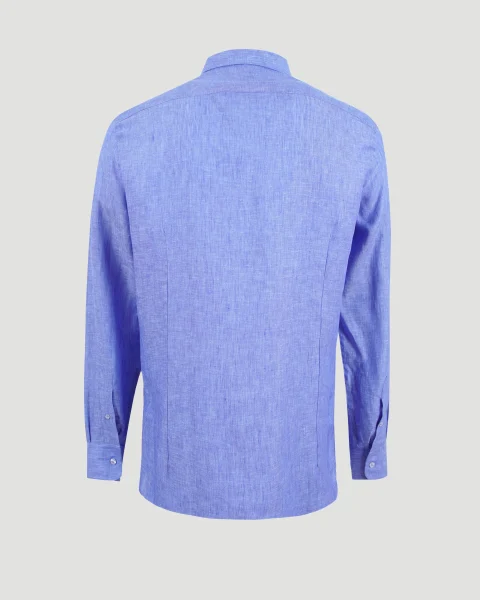 Linen Shirt with Pegaso in Light Blue — снимка 3
