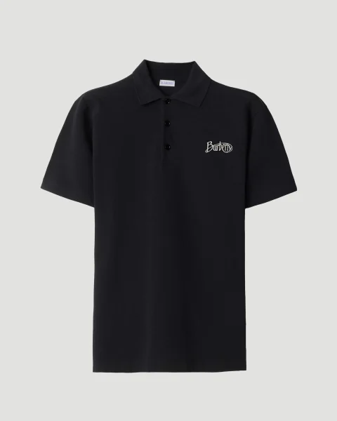 Cotton Polo Shirt in Coal