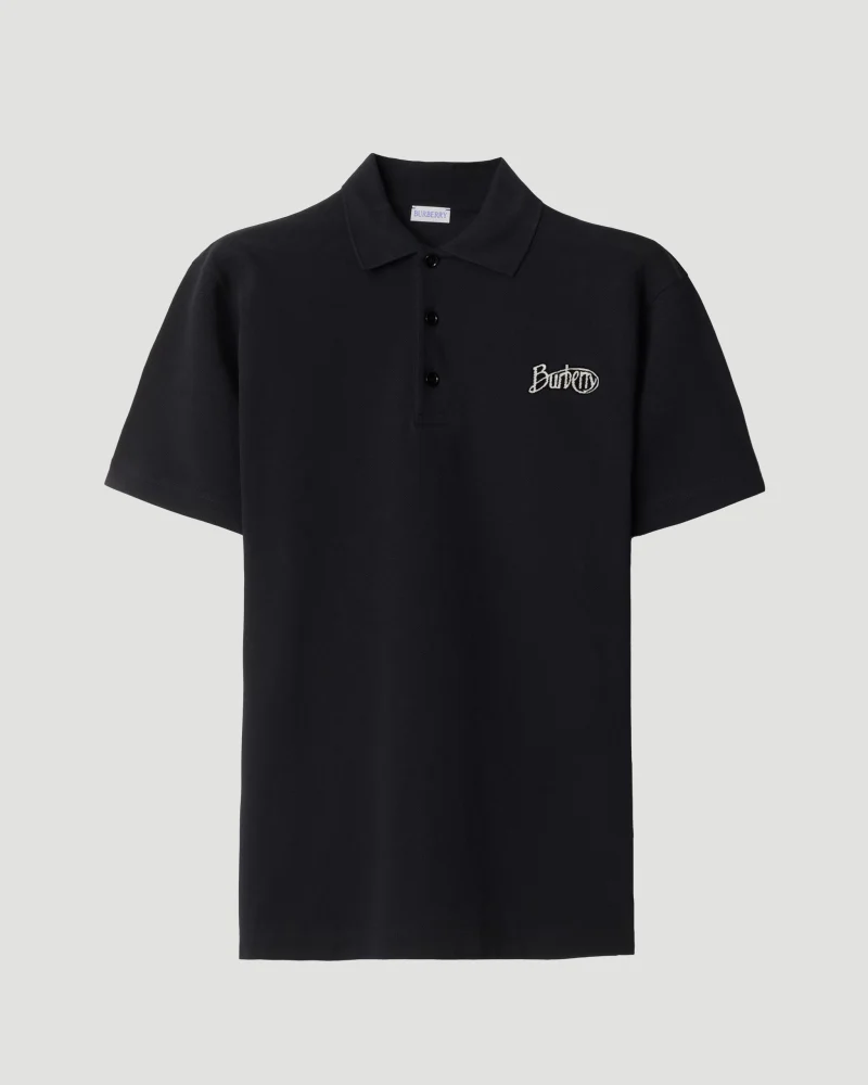 Cotton Polo Shirt in Coal