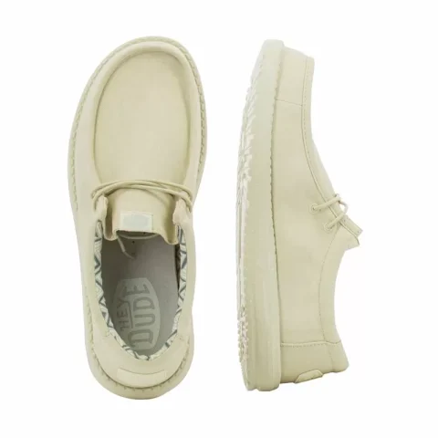 Мъжки Ежедневни HEY DUDE – 40700-1KA WALLY STRETCH STONE WHITE — снимка 5