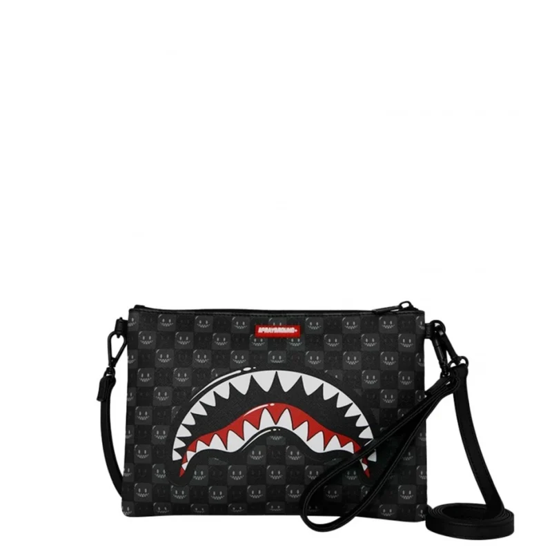 Чанта през рамо SHARKS IN PARIS WTF BUBBLY BLACK CHECK SPRAYGROUND