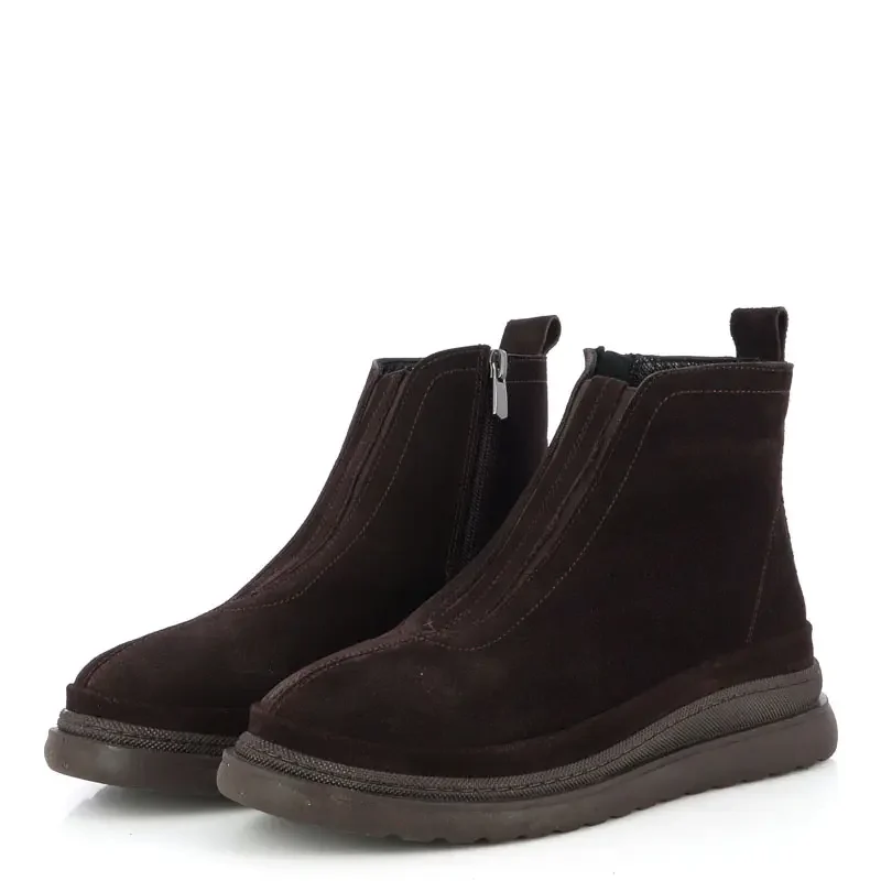 Дамски Равни Боти VERONELLA – 261-13 BROWN SUEDE — снимка 3