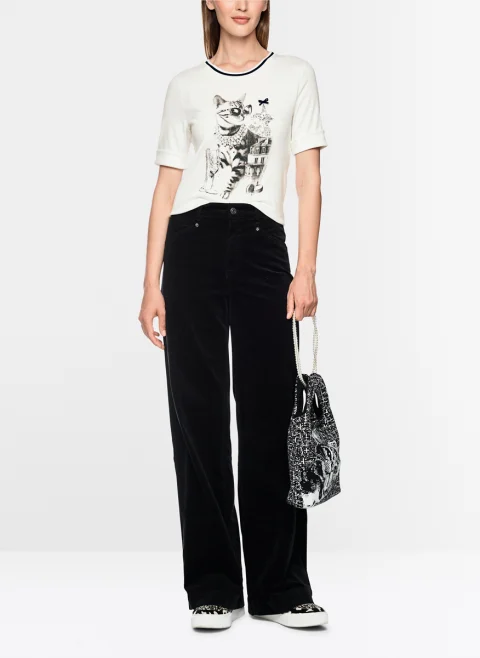 Тишърт с принт 'Bow detail' Marc Cain Sports — снимка 2