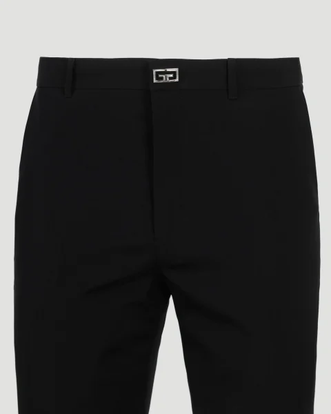 Slim Fit Tailored Pants in Wool with 2G Clip — снимка 3