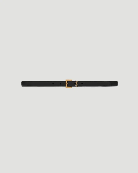 Cassandre Thin Belt with Square Buckle in Box Saint Laurent Leather