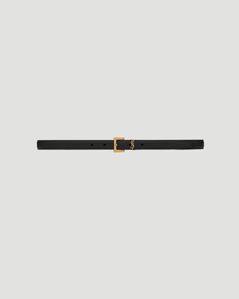 Cassandre Thin Belt with Square Buckle in Box Saint Laurent Leather