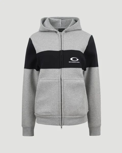 Zip-Up Hoodie in Grey and Black