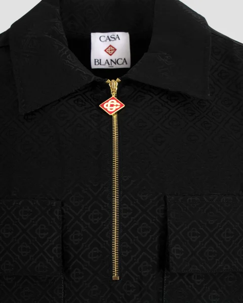 Gradient Monogram Jacquard Short-Sleeve Polo Shirt — снимка 2