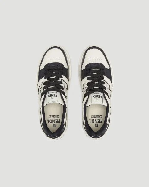 Fendi Match Black Leather Platform Low-Tops — снимка 4