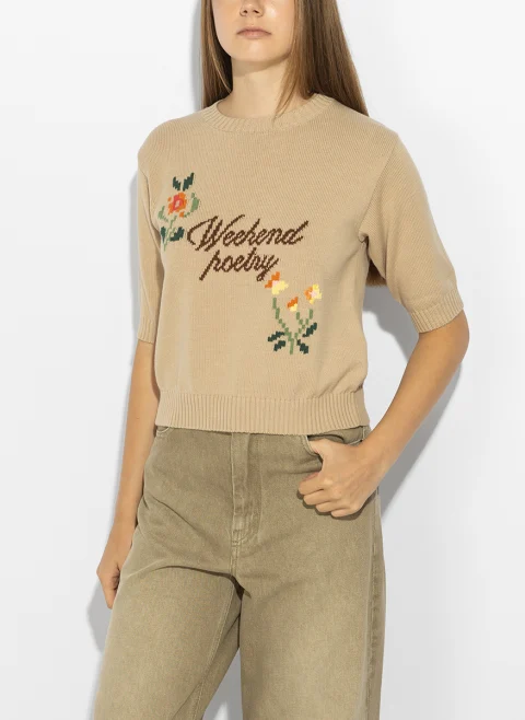 Пуловер с бродерия Weekend Max Mara Wkdfiacre — снимка 2