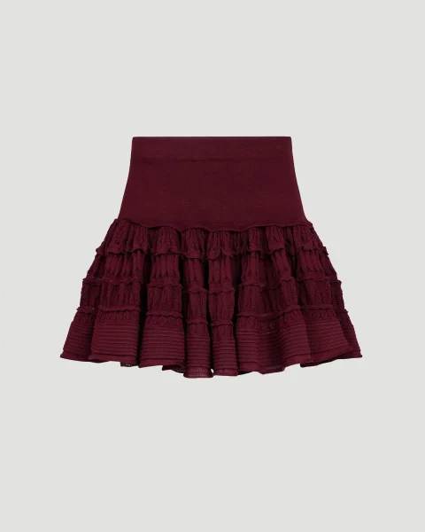 Wool Crinoline Skirt in Red
