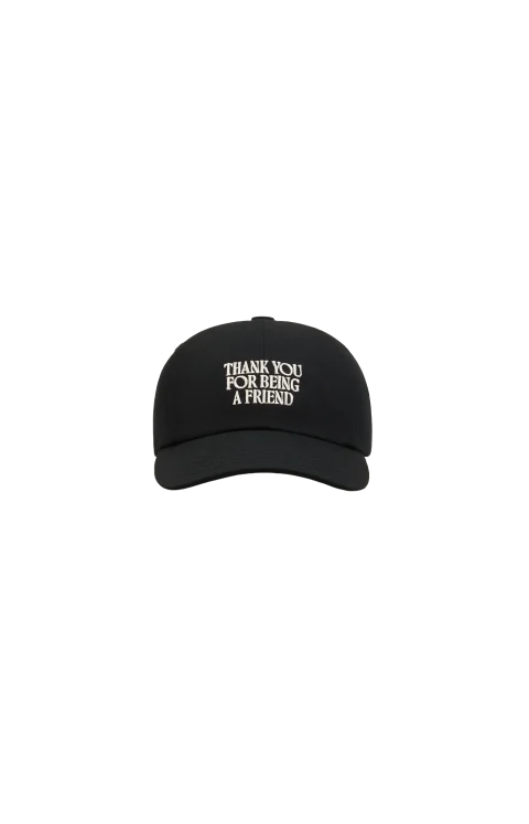 Black Cotton Thank You for Being a Friend Embroidery Cap