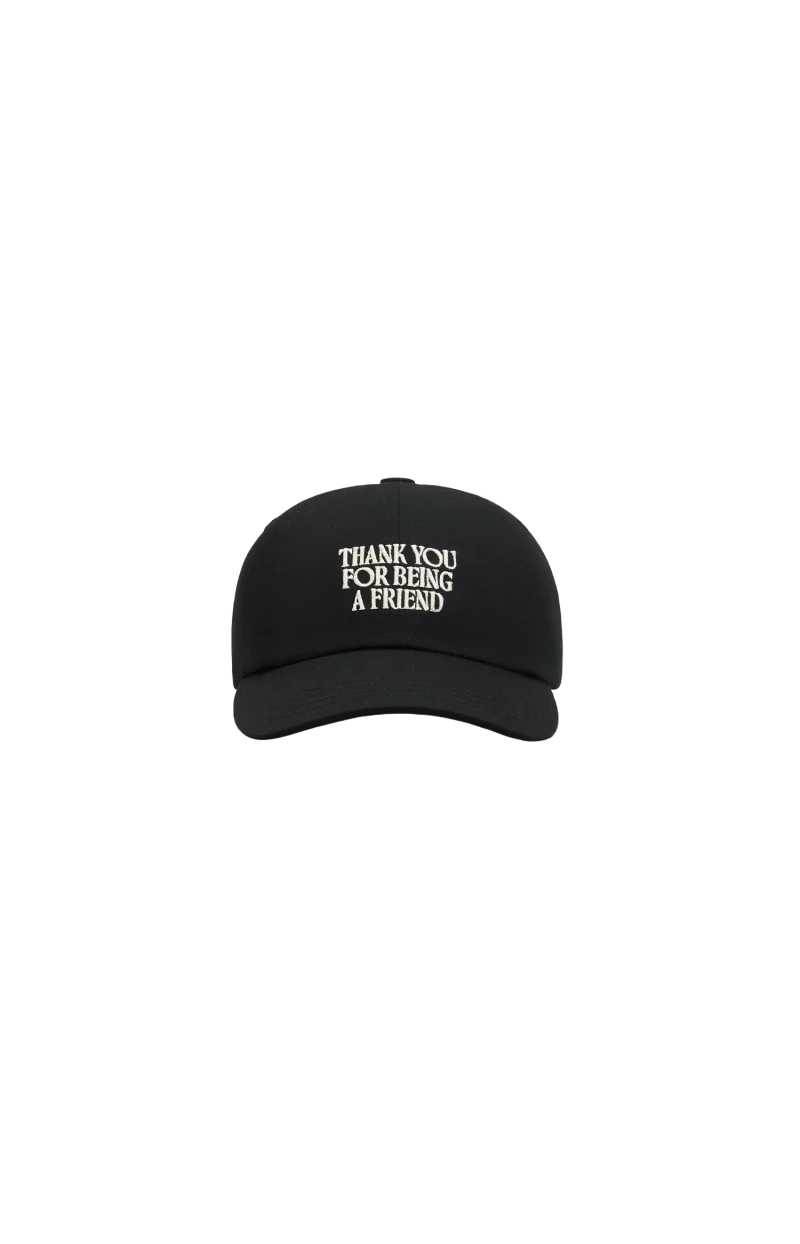 Black Cotton Thank You for Being a Friend Embroidery Cap