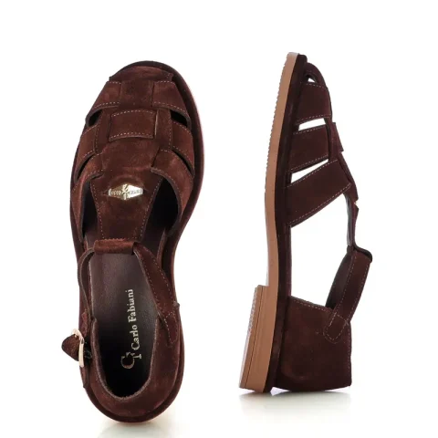 Дамски Равни Сандали CARLO FABIANI – 252-40219 DARK BROWN — снимка 5