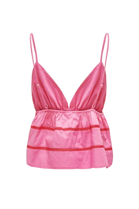 Top Onlrose Holly Singlet Wvn 15319109 17-2519 TCX gin fizz — снимка 2