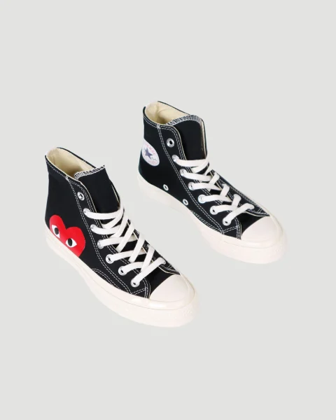 Converse x Comme des Garçons Play High Top Sneakers in Black — снимка 3