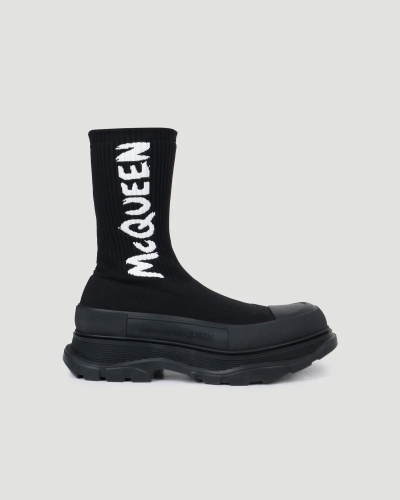 Graffiti Logo-Print Sock-Boots