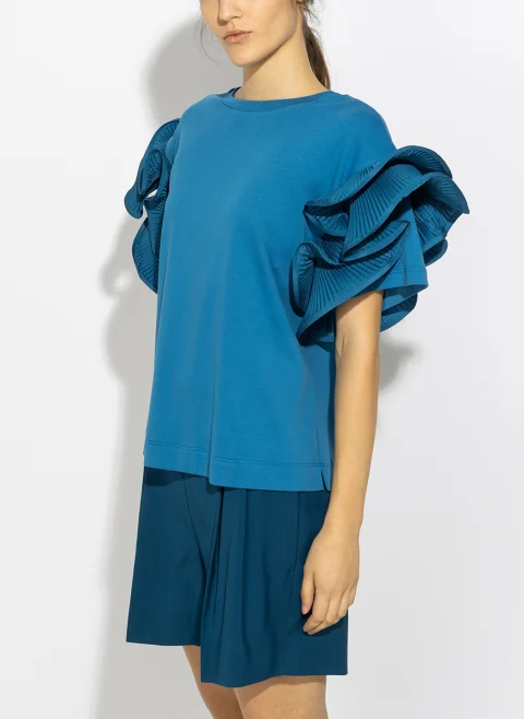 Топ с рюш детайли Max Mara Mxmcostone — снимка 3