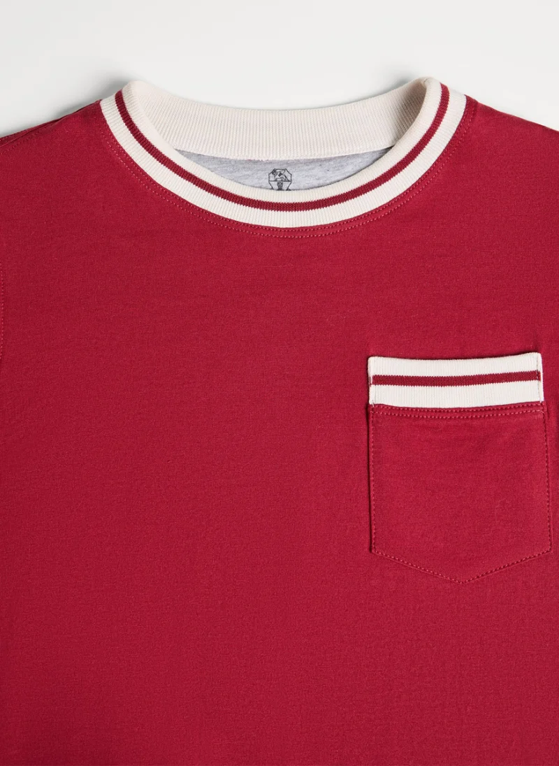 Блуза с апликиран джоб Brunello Cucinelli Kids 8-10 — снимка 3