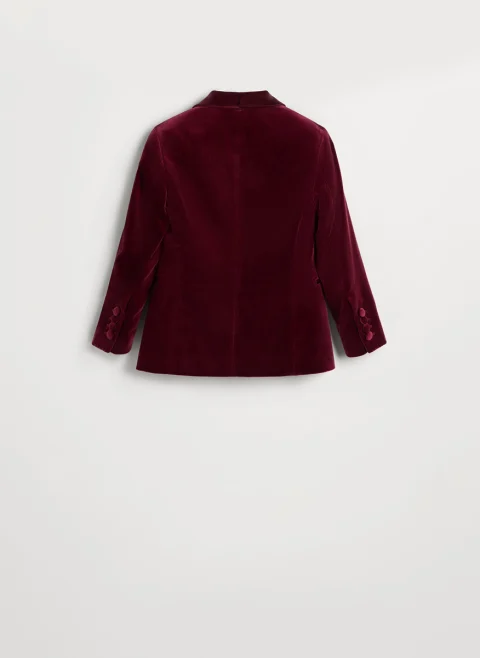 Сако от кадифе със сатенени детайли Brunello Cucinelli Kids 12 — снимка 2