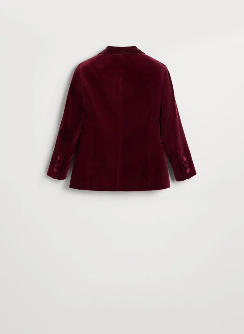 Сако от кадифе със сатенени детайли Brunello Cucinelli Kids 12 — снимка 2