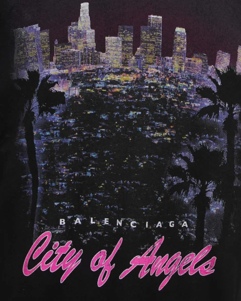 City of Angels T-Shirt Medium Fit in Black Faded — снимка 2