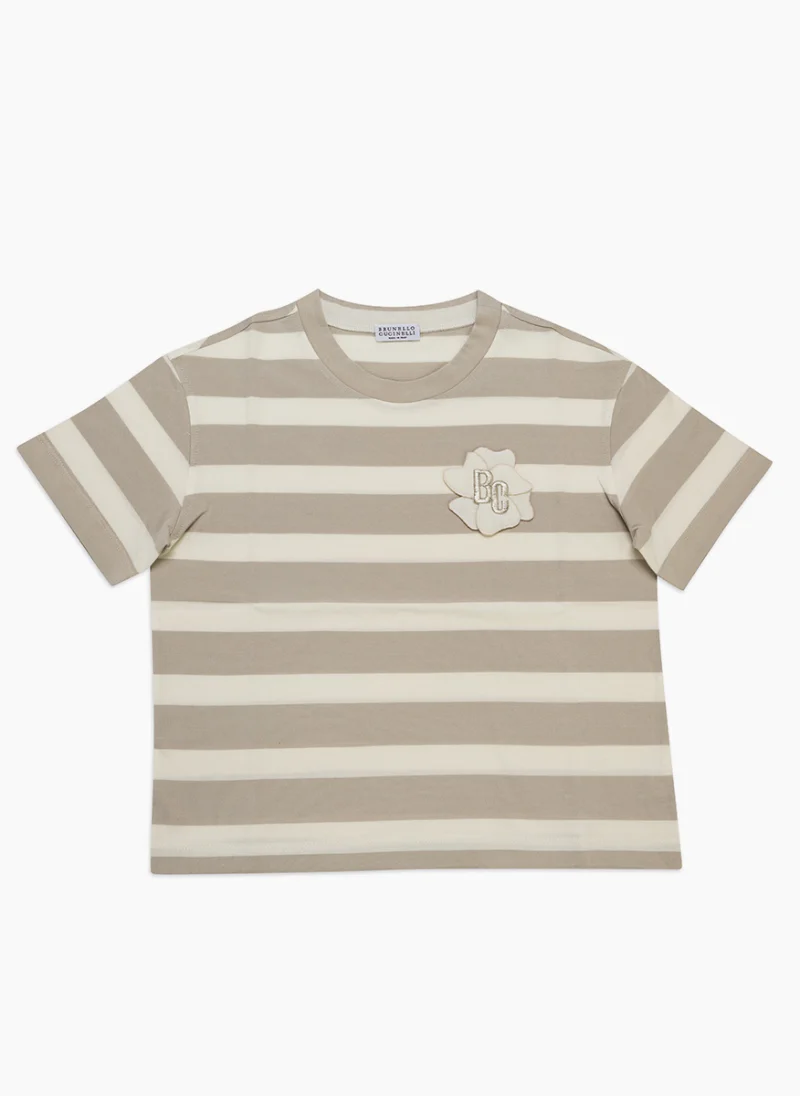 Раиран тишърт с флорален мотив Brunello Cucinelli Kids 8-10