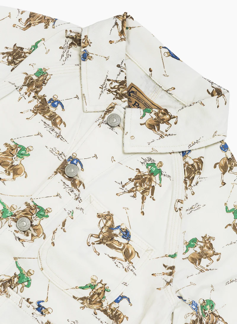 Яке от деним с принт Ralph Lauren Kids 7-16 — снимка 3