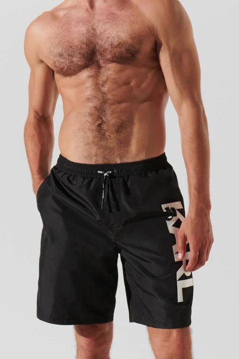 Бански Karl Logo Long Boardshorts A1M46009 999 black — снимка 2