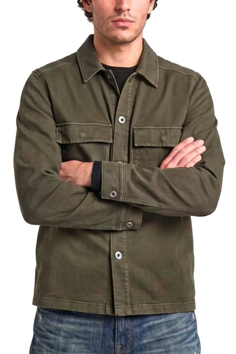 Риза Washed Hb Overshirt Sw L\S D30657-E161-J313 black olive gd — снимка 2