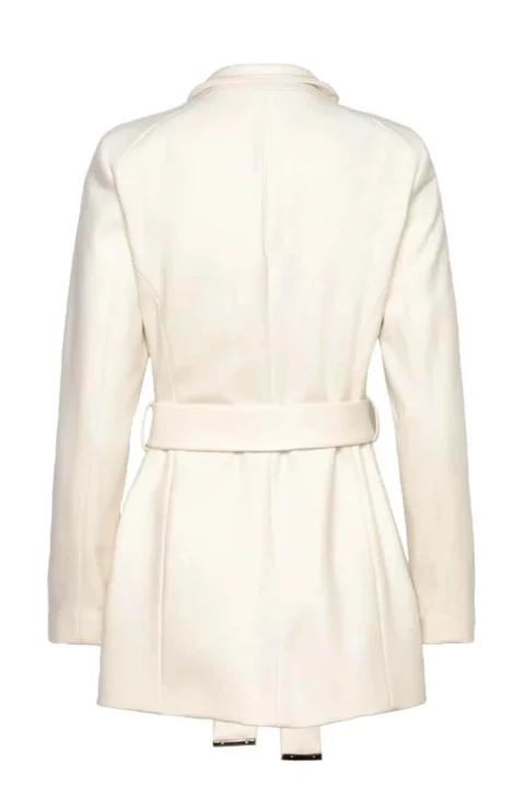 Палто Rosess Short Belted Wool Wrap 249308 ivory — снимка 2