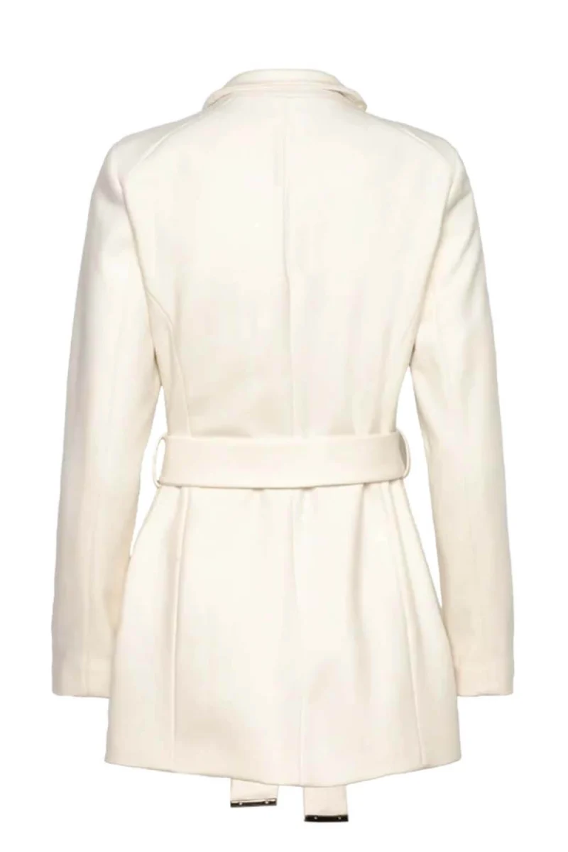 Палто Rosess Short Belted Wool Wrap 249308 ivory — снимка 2