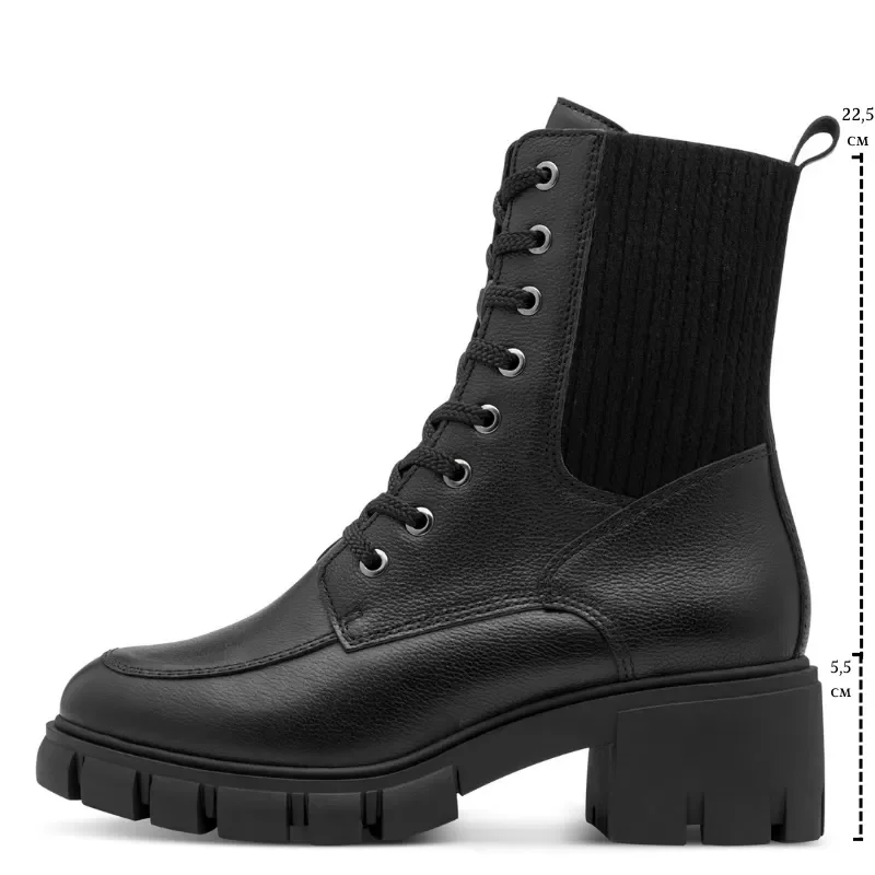 Дамски Кубинки TAMARIS – 1-25972-45-003 BLACK LEATHER — снимка 7