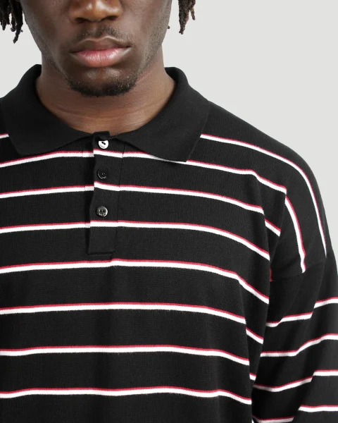 Polo Sweater in Striped Cotton Knit — снимка 2
