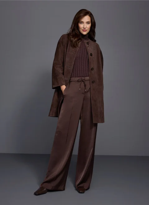 Сатениран панталон с връзки 'Warri' Marc Cain Collections — снимка 6