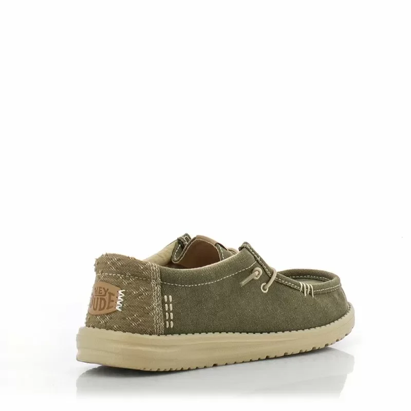 Мъжки Ежедневни HEY DUDE – 43084-3YT WALLY WORKWEAR GREEN/CREAM — снимка 2
