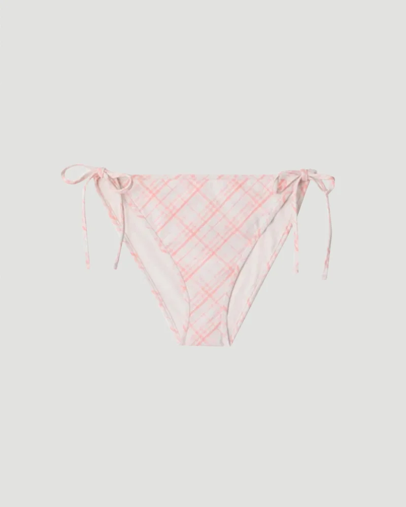 Check Bikini Briefs in Dusky Rose