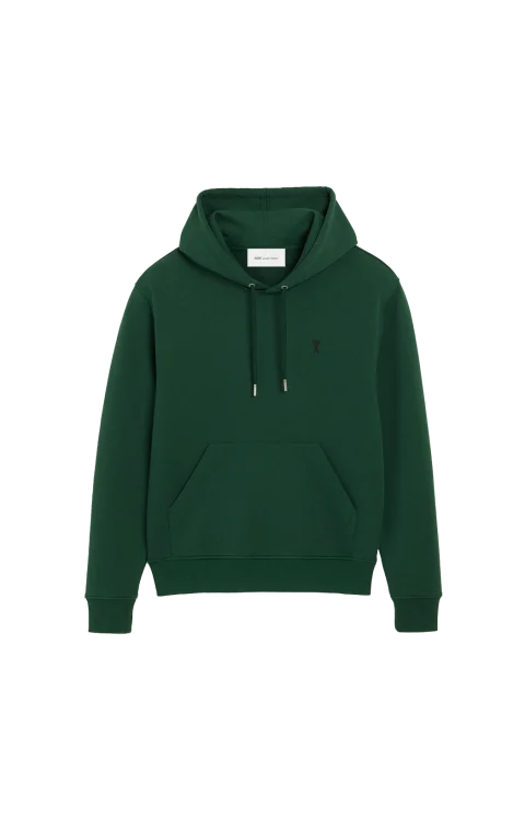 Green Cotton Hoodie with Ami de Coeur
