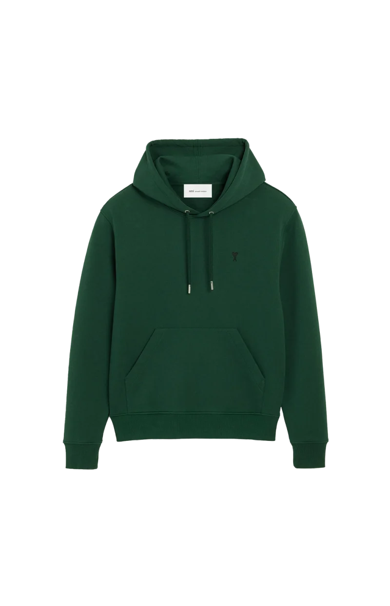 Green Cotton Hoodie with Ami de Coeur