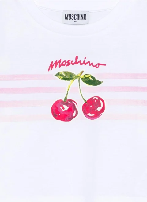 Тишърт с `Cherry` принт Moschino Kids — снимка 2