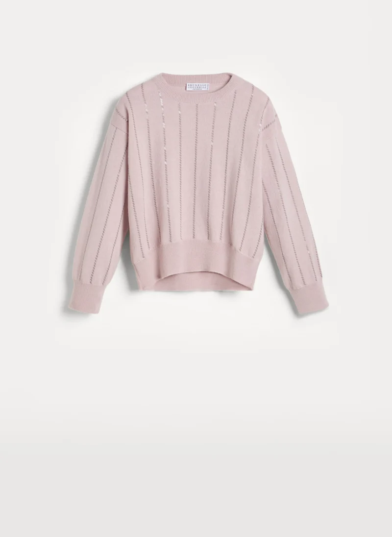 Фин пуловер с кашмир Brunello Cucinelli Kids 4-6