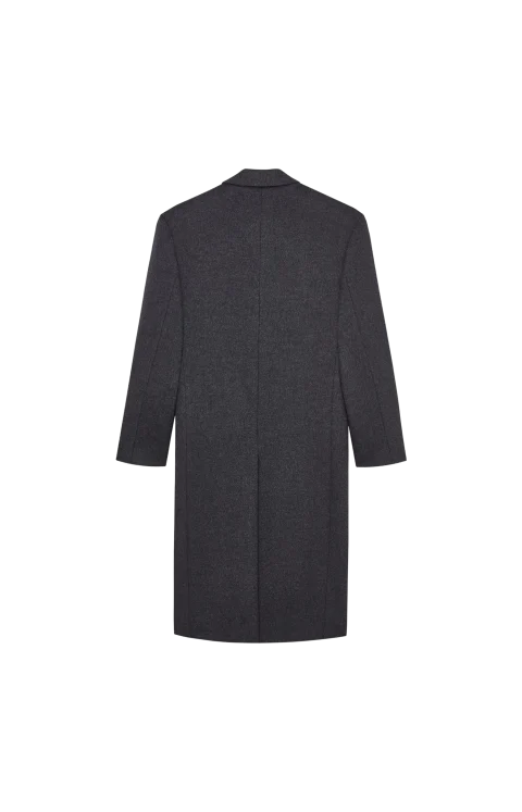 Coat in Double-Face Brushed Wool Felt in Anthracite — снимка 2