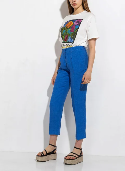 Ленен панталон Weekend Max Mara Nobile — снимка 2
