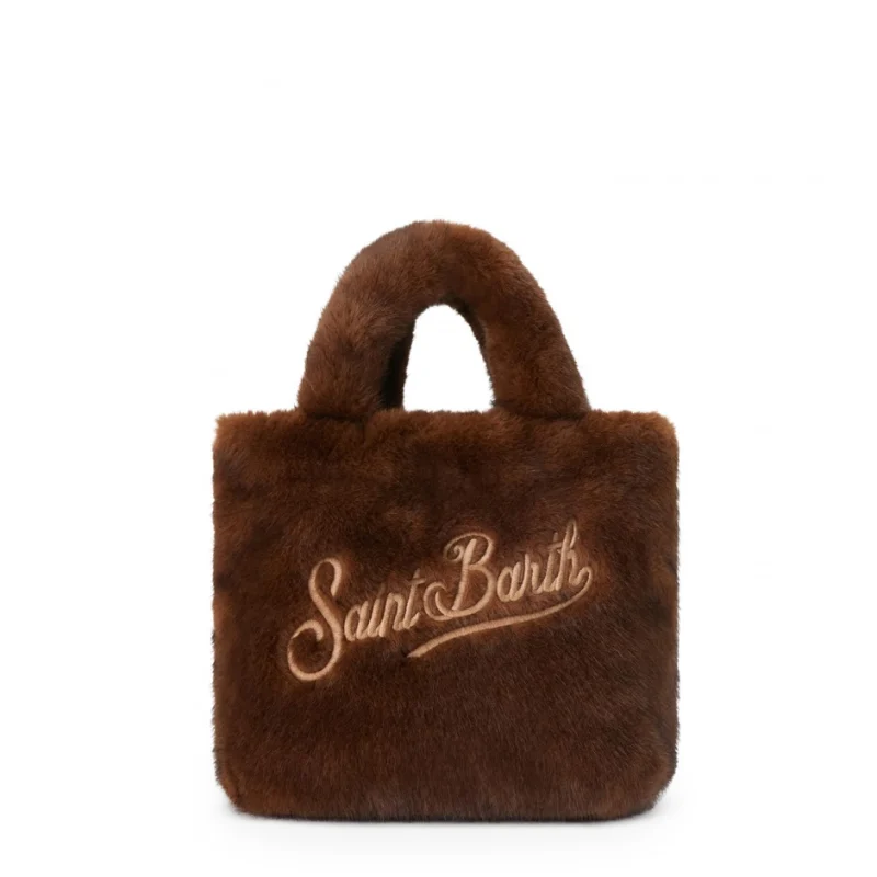 Дамска кафява чанта Mini Vanity SAINT BARTH