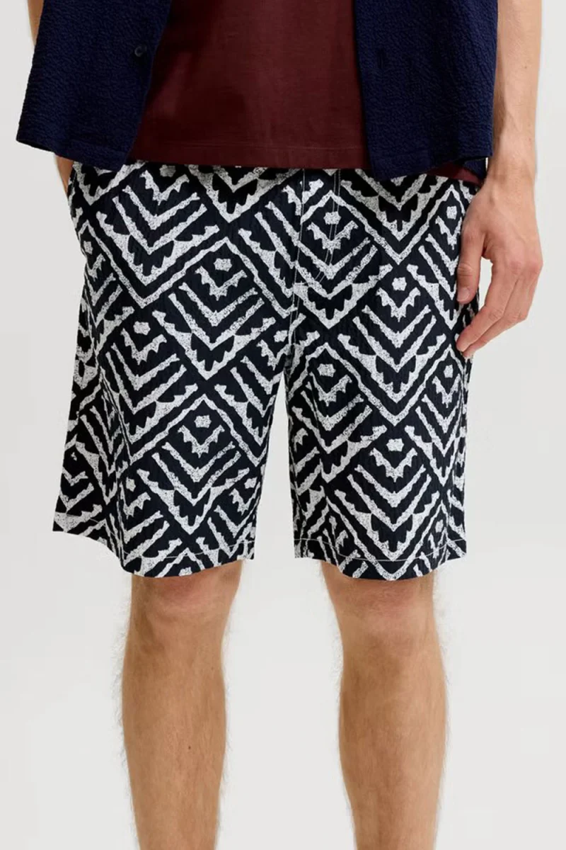 Бермуда Jpstjaiden Milo Seersucker Reg 12288962 19-3922 TCX sky captain — снимка 2