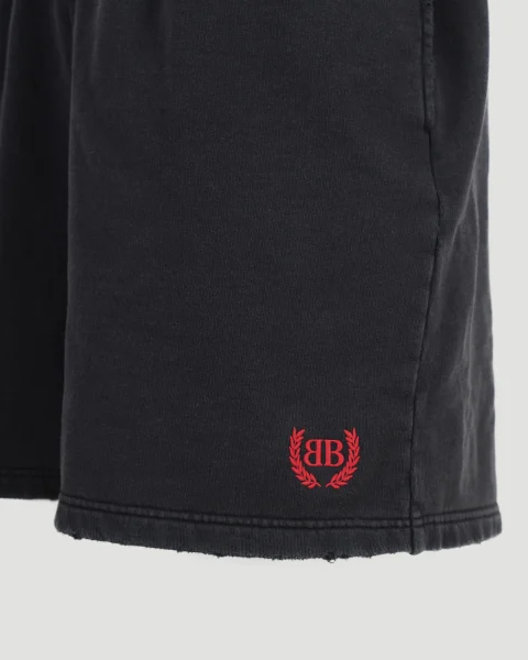 Cotton Shorts in Faded Black — снимка 3
