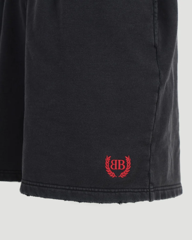 Cotton Shorts in Faded Black — снимка 3
